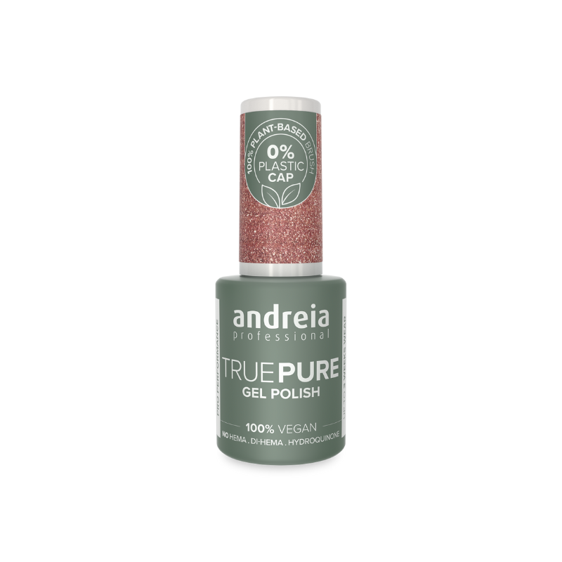 Andreia True Pure Verniz Gel 10,5ml T31  Glitter Rosa e Dourado