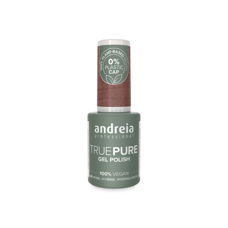 Andreia True Pure Verniz Gel 10,5ml T32 Castanho com Brilho Dourado