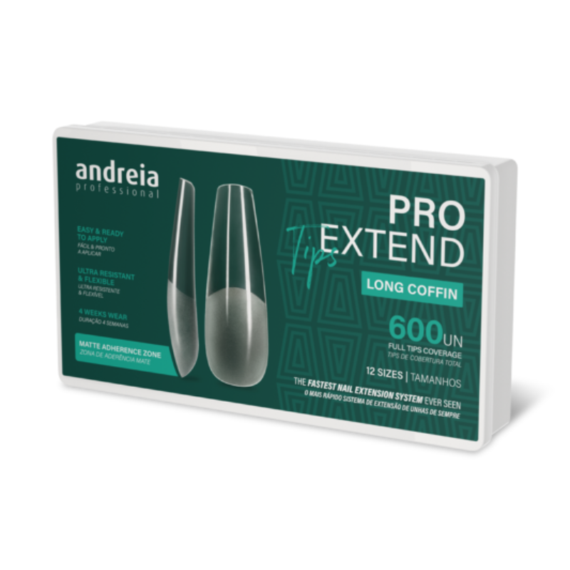 Andreia Pro Extend Tips Extensões De Unhas Long Coffin 600unds