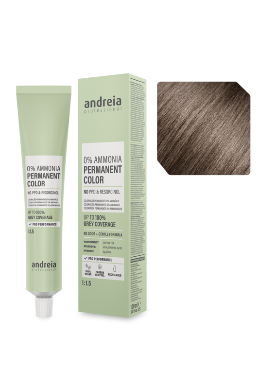 Andreia Coloração Permanente 0% Amoníaco 6.0 Louro Escuro Natural 100ml