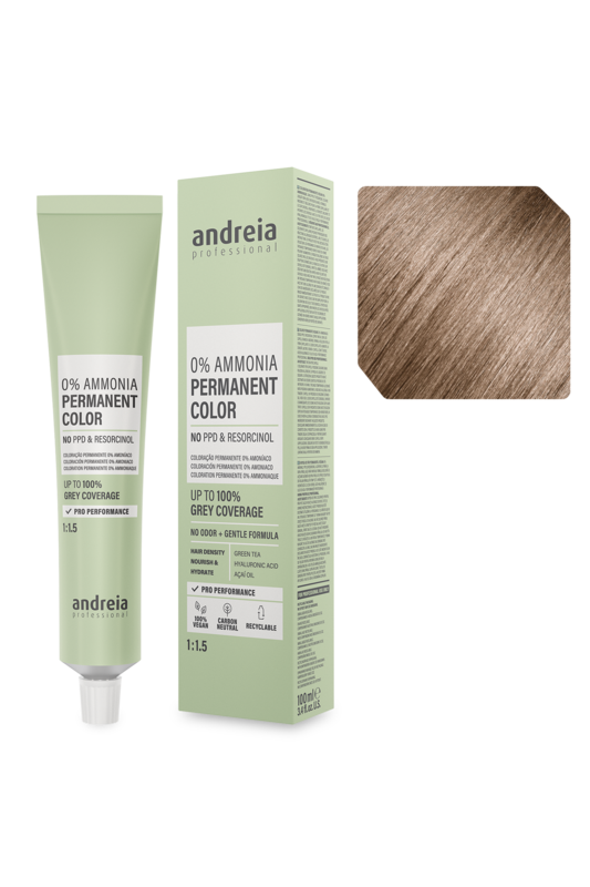 Andreia Coloração Permanente 0% Amoníaco 8.0 Louro Claro Natural 100ml