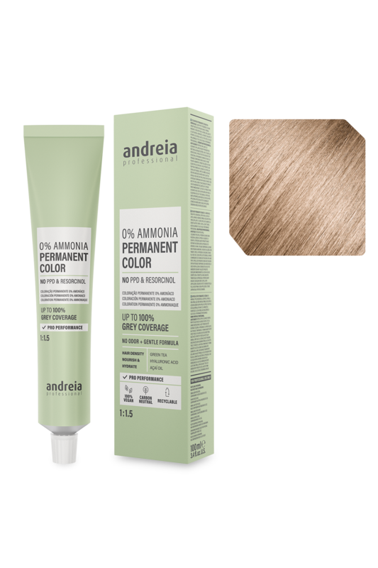 Andreia Coloração Permanente 0% Amoníaco 9.0 Louro Muito Claro Natural 100ml