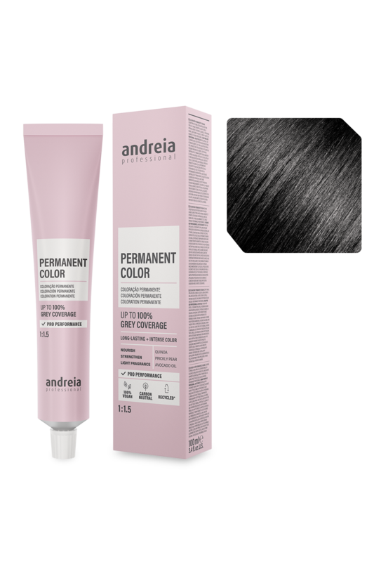Andreia Coloração Permanente 1.0 Preto Natural 100ml