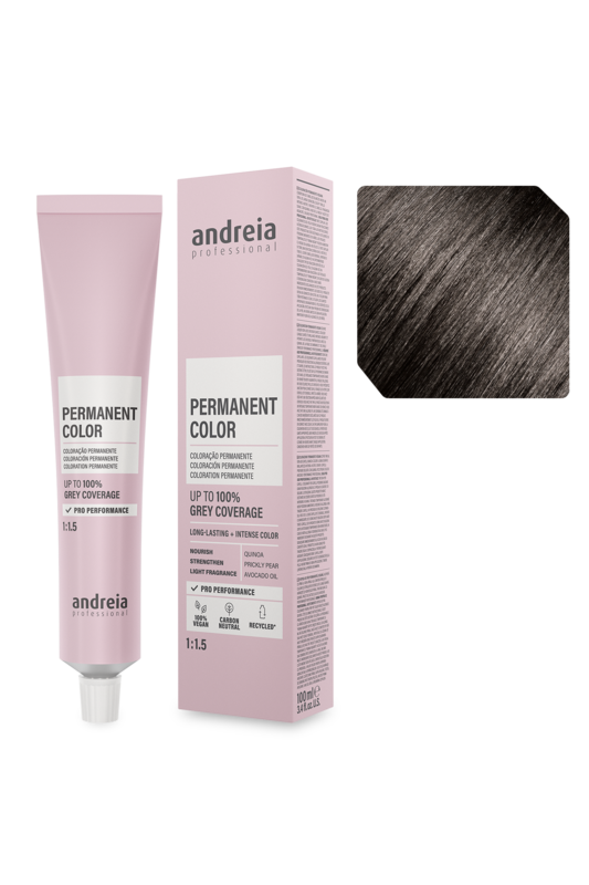 Andreia Coloração Permanente 44.0 Castanho Médio Intenso Natural 100ml