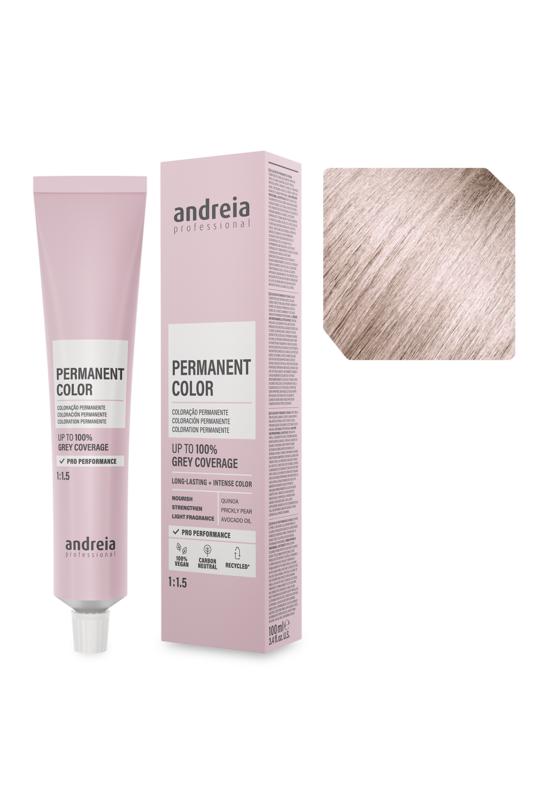 Andreia Coloração Permanente 10.01 Louro Platinado Natural Gelo 100ml