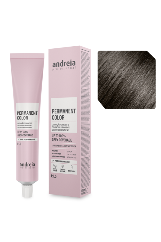 Andreia Coloração Permanente 4.02 Castanho Médio Natural Frio 100ml