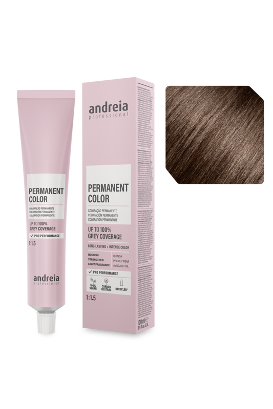 Andreia Coloração Permanente 4.03 Castanho Médio Natural Quente 100ml