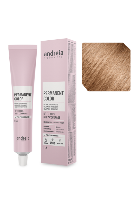 Andreia Coloração Permanente 8.03 Louro Claro Natural Quente 100ml