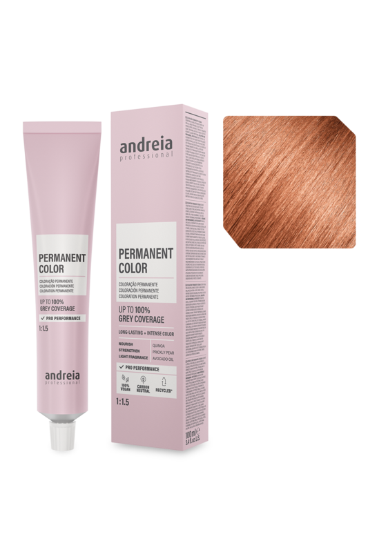 Andreia Coloração Permanente 8.4 Louro Claro Laranja 100ml