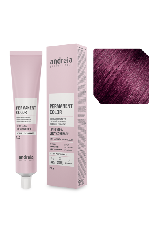Andreia Coloração Permanente 4.66 Castanho Médio Violeta Intenso 100ml