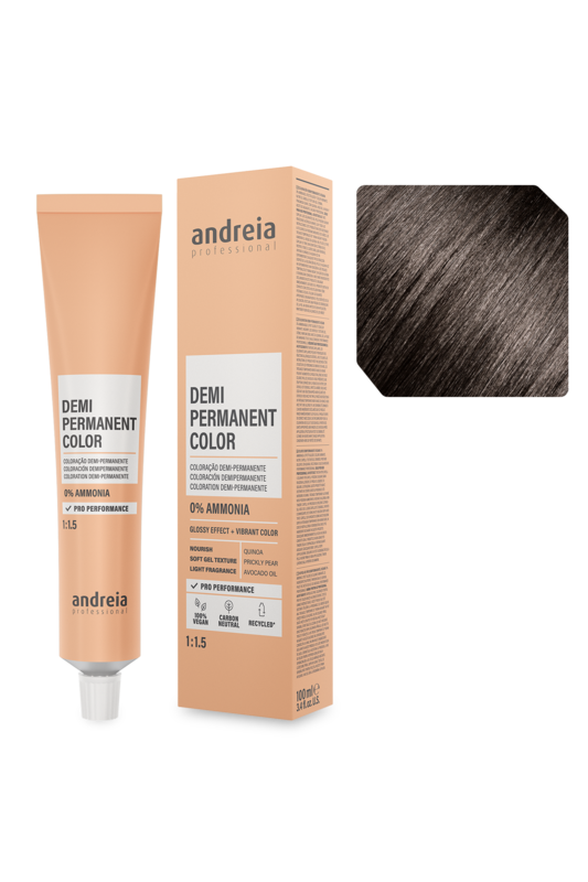 Andreia Coloração Demi Permanente 4.0 Castanho Médio Natural 100ml