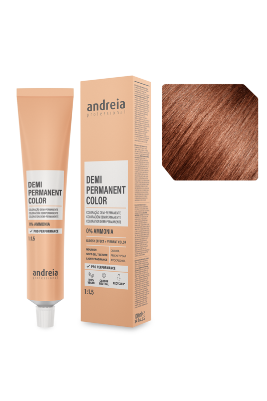 Andreia Coloração Demi Permanente 6.41 Louro Escuro Laranja Frio 100ml