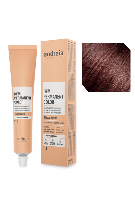 Andreia Coloração Demi Permanente 4.7M Castanho Médio Tabaco Mogno 100ml