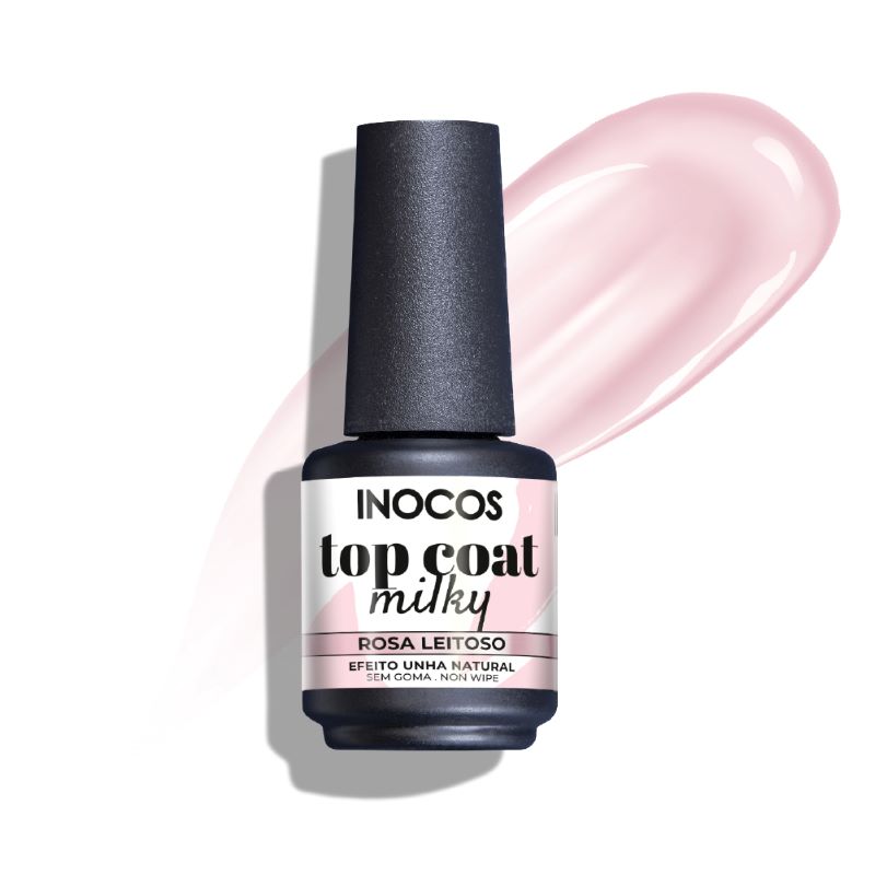 Verniz Gel Inocos Top Coat Milky Rosa Leitoso 15ml