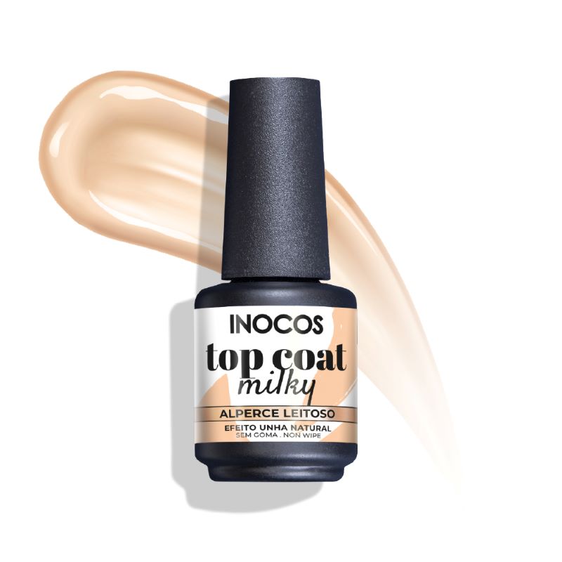 Verniz Gel Inocos Top Coat Milky Alperce Leitoso 15ml