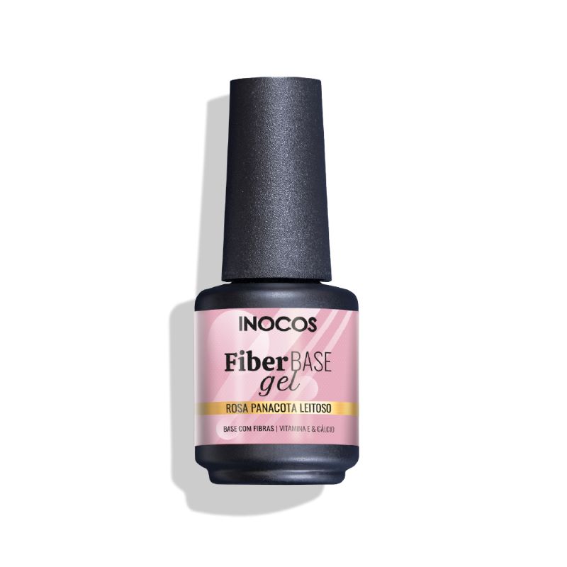 Verniz Gel Fiber Base Rosa Panacota Leitoso 15ml