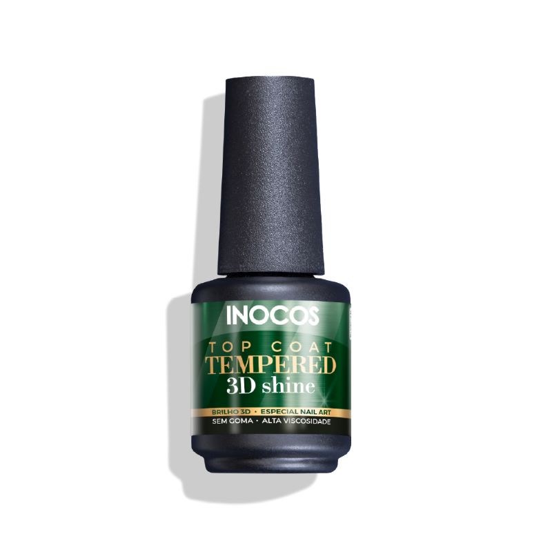 Verniz Gel Inocos Top Coat Tempered 3D Shine 15ml