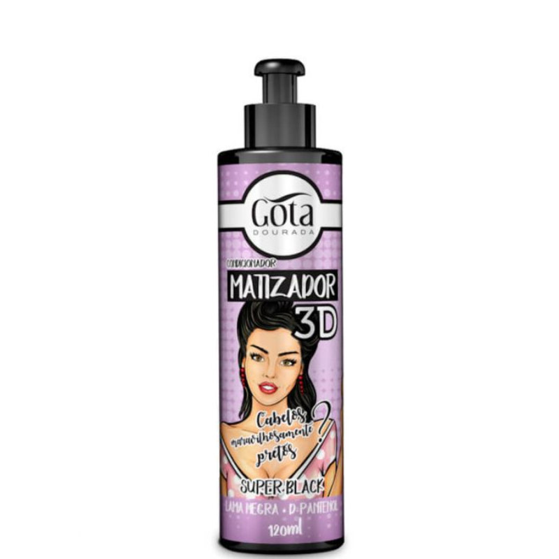 Gota Dourada Condicionador Matizador 3D - Super Black 120ml