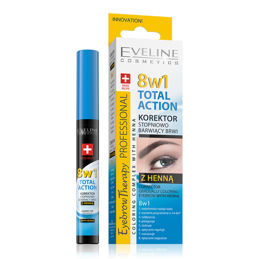 Eveline Eyebrow Therapy - Prof.Corrector With Henna 8 In 1