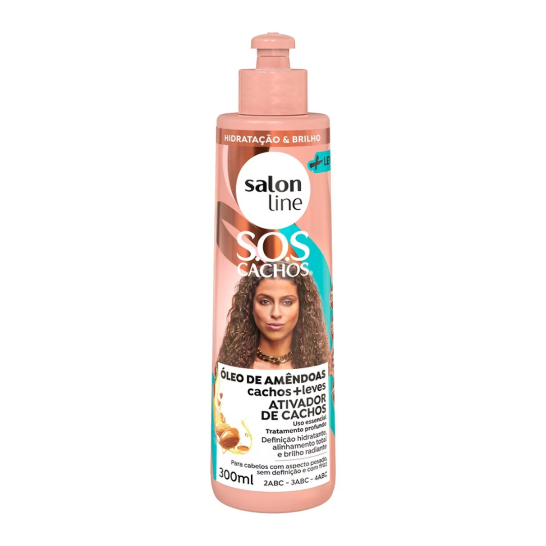 Salon Line Sos Cachos Óleo De Amêndoas Ativador De Cachos Leave-In 300ml