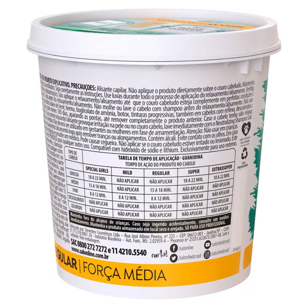 Guanidina Tradicional Regular Alisa e Relaxa Salon Line 218gr - Image 2