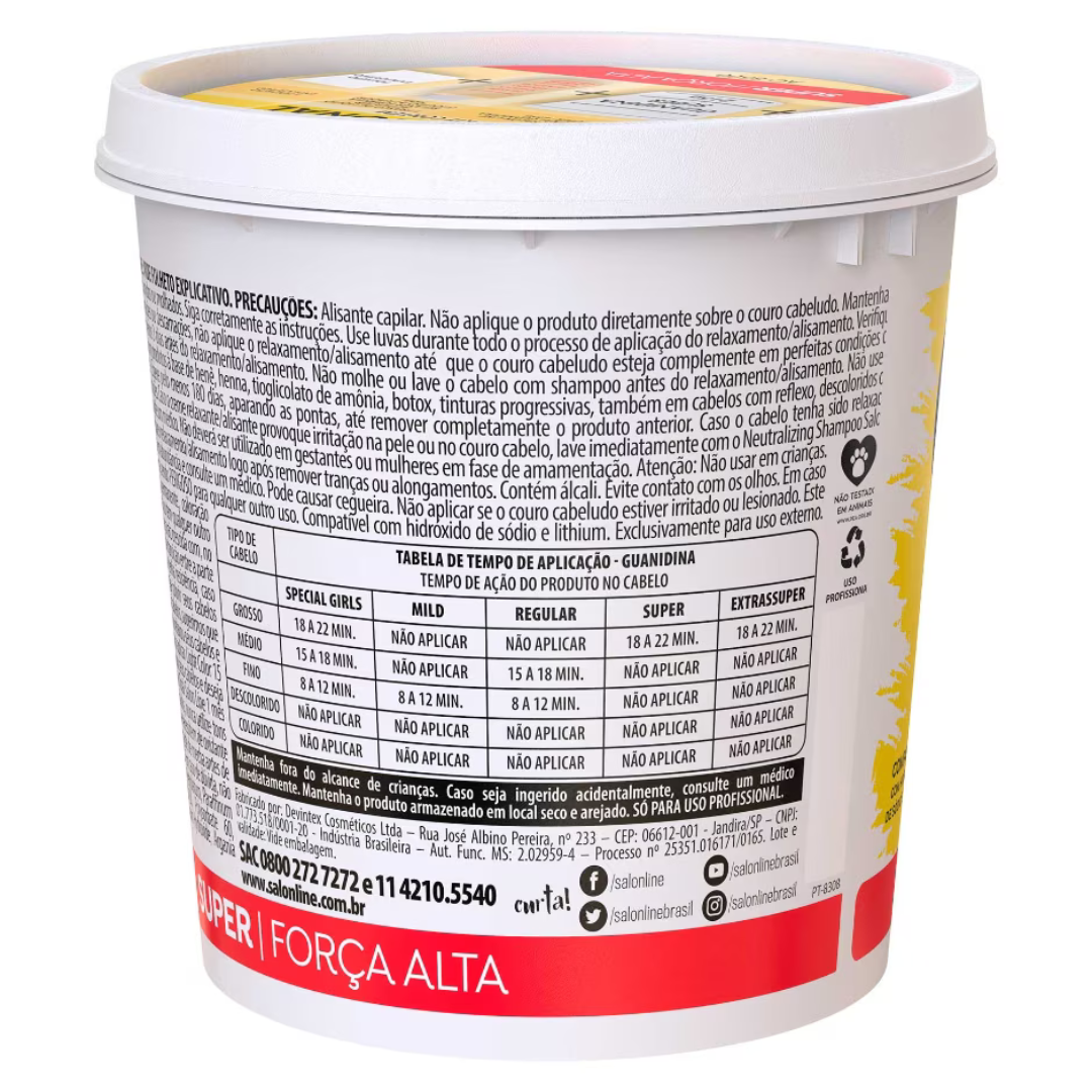 Guanidina Tradicional Super Forte Alisa e Relaxa Salon Line 215gr - Image 3
