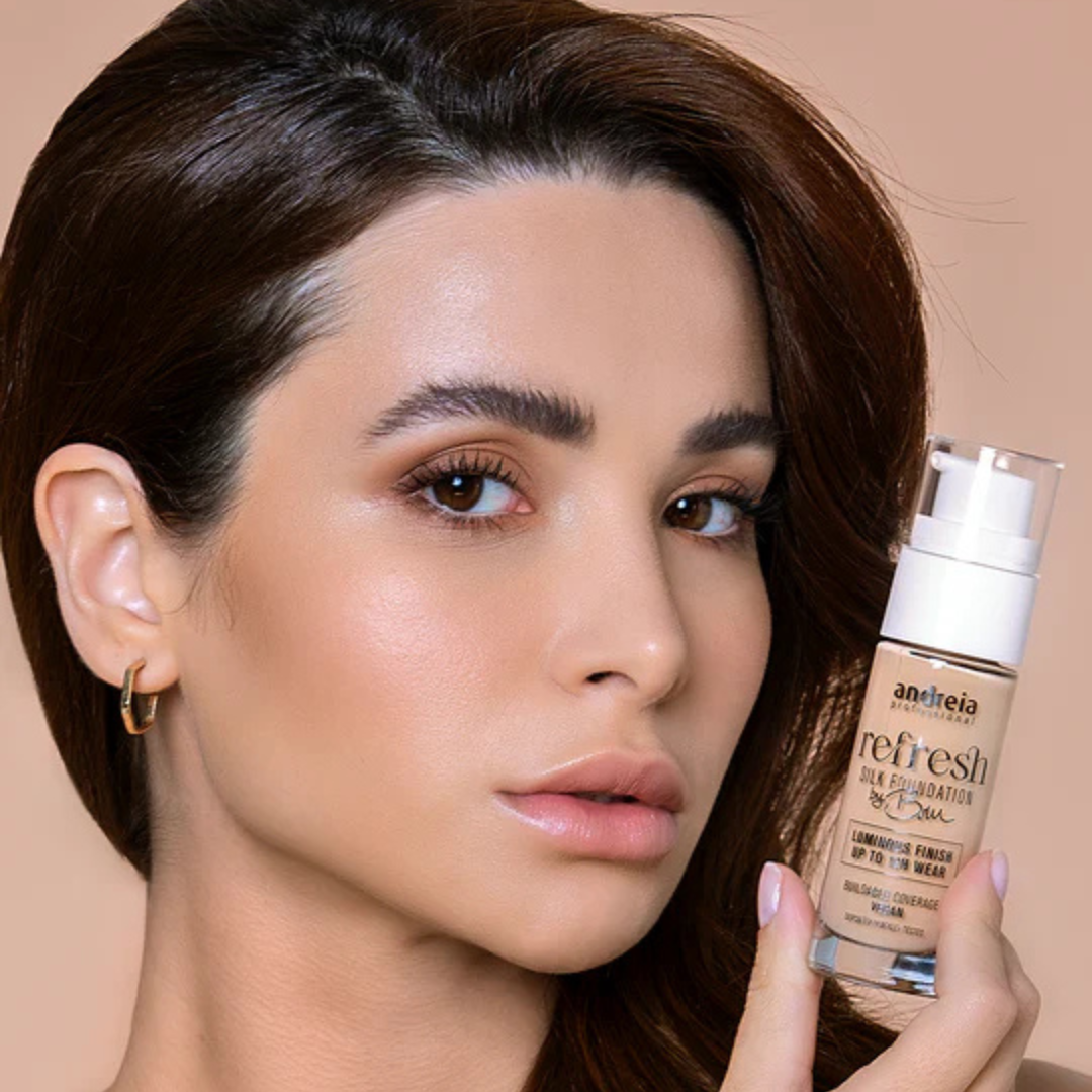 Andreia Refresh Silk Foundation By Bru 04 Peach Sorbet 30ml - Image 3
