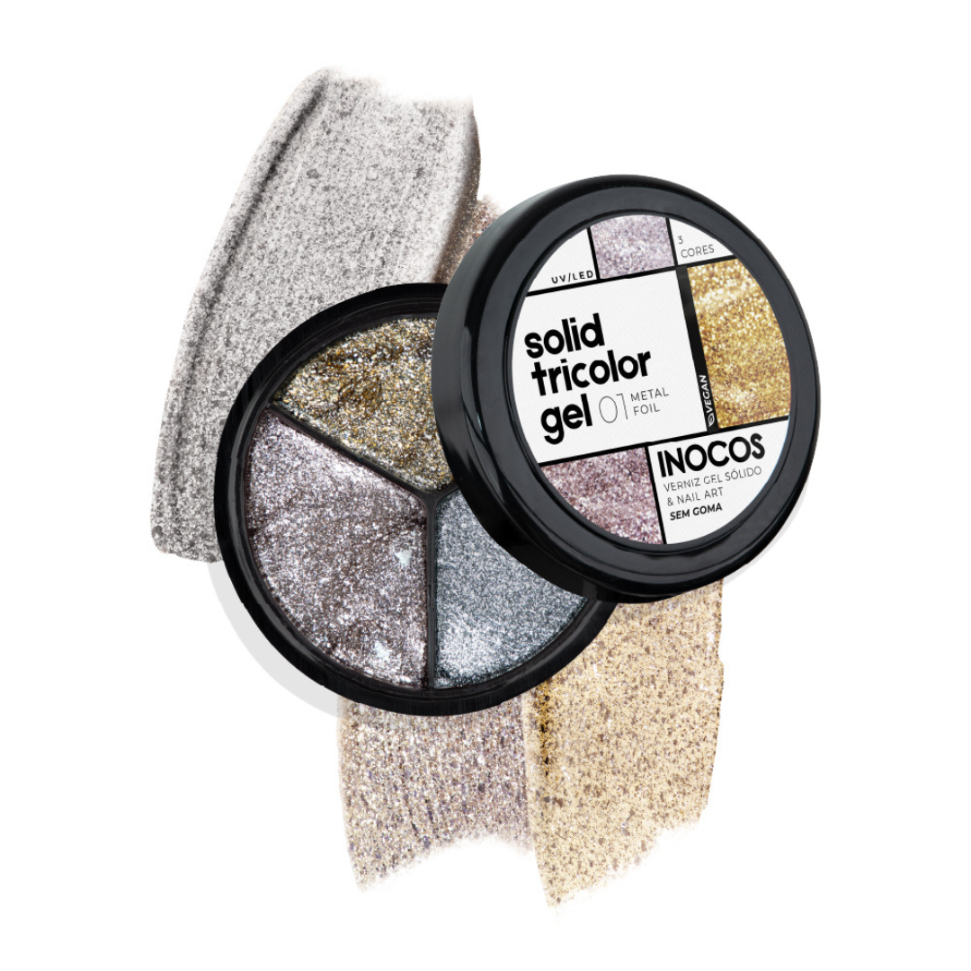 Solid Tricolor Gel 01 Metal Foil Inocos 15g