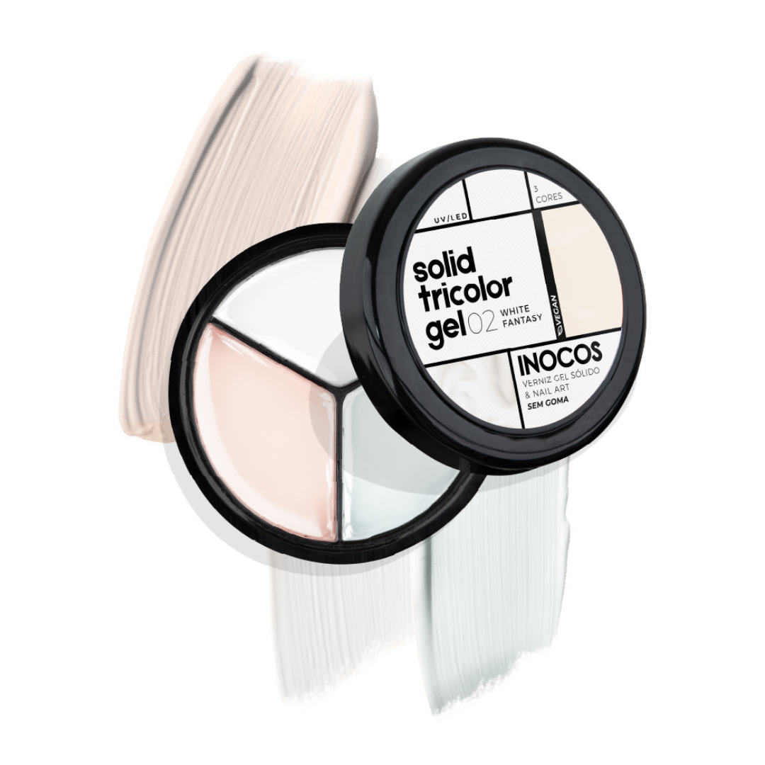 Solid Tricolor Gel 01 White Fantasy Inocos 15g