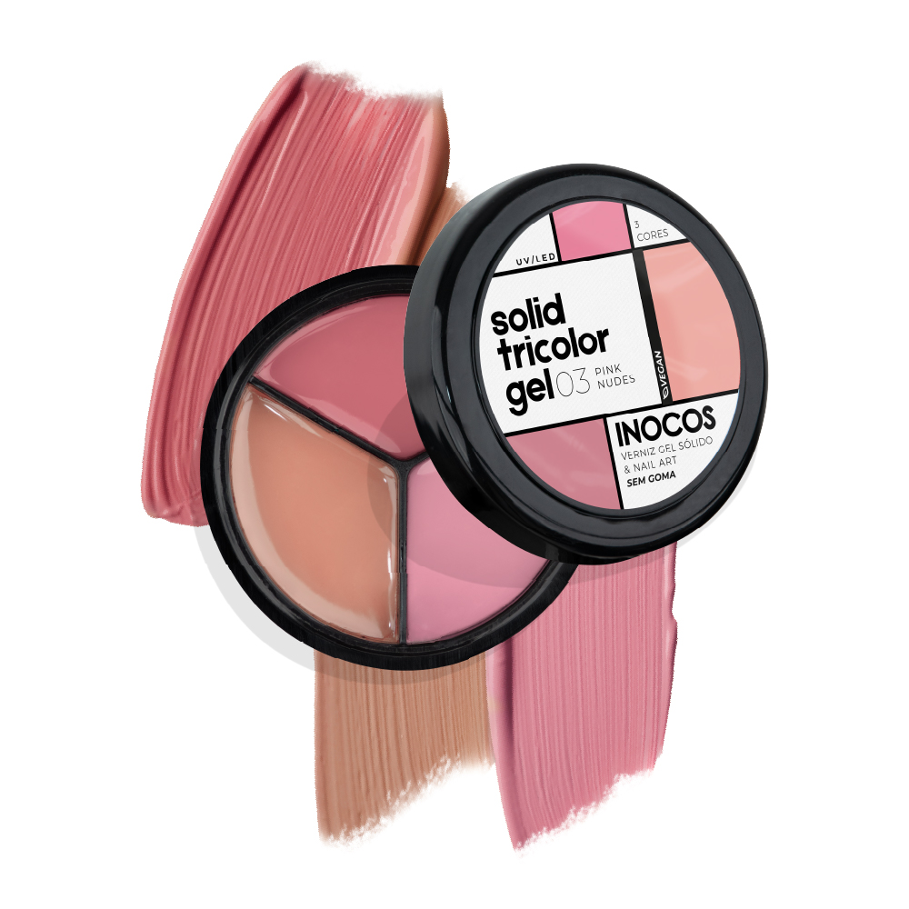 Solid Tricolor Gel 03 Pink Nudes Inocos 15g