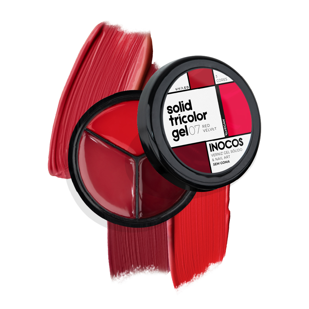 Solid Tricolor Gel 07 Red Velvet Inocos 15g