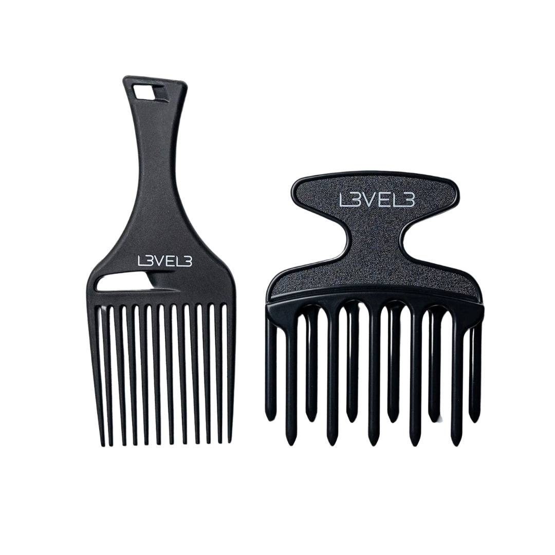 Conjunto de 2 Pentes Pretos Profissionais L3V3L 3
