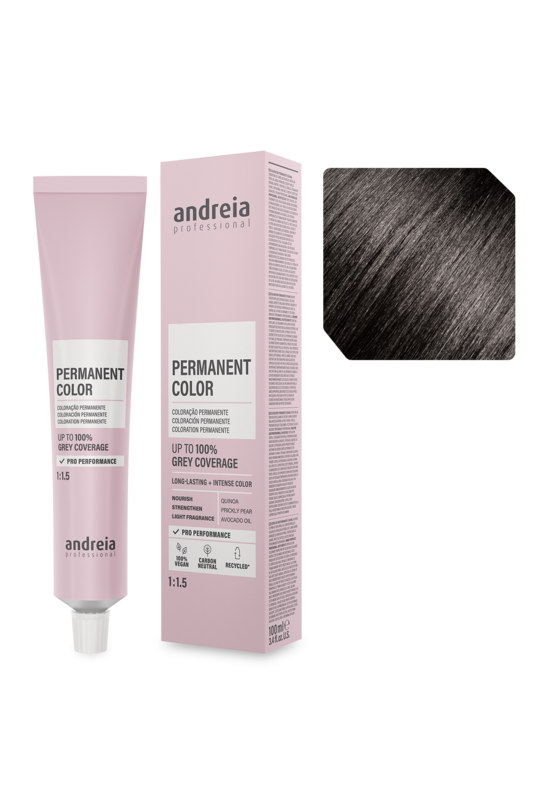 Andreia Coloração Permanente 0% Amoníaco 3.0 Castanho Escuro Natural 100ml